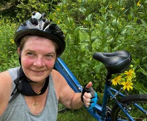 Lea Jackman after her morning bike ride.