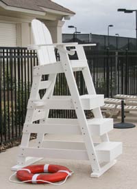 Empty lifeguard chair.